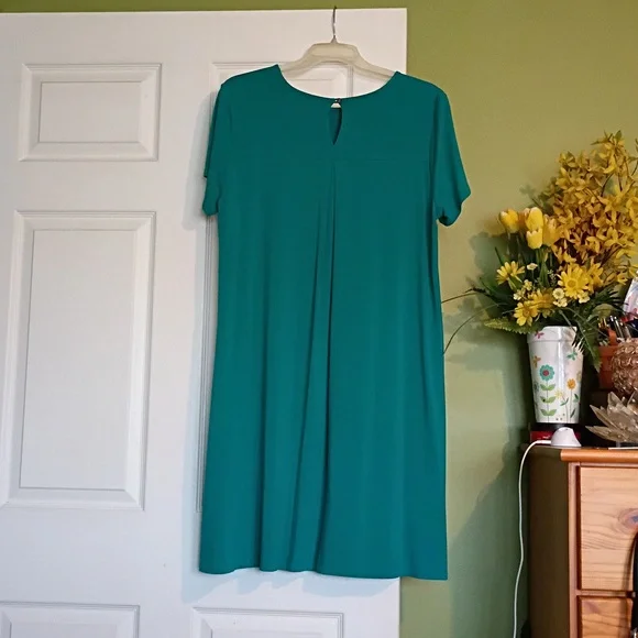 J.jill Teal Short Sleeve Dress - Picture 2 of 5